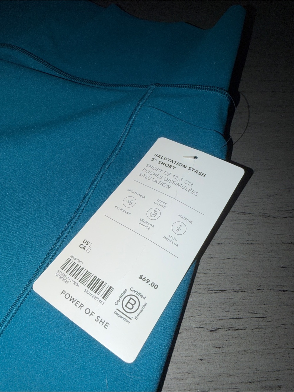 Athleta Teal High-Rise Bike Shorts - Salutation Stash 5” Short - Picture 8 of 8